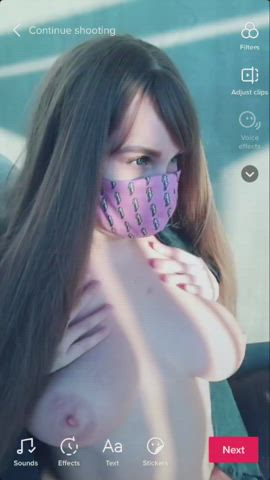 18 years old big tits brunette tiktok gif