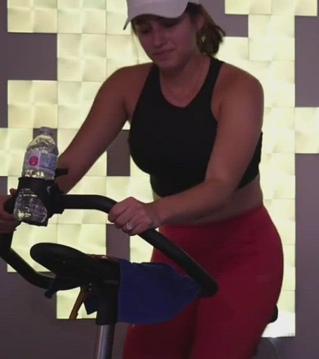 Brunette Sweaty Sex Workout gif