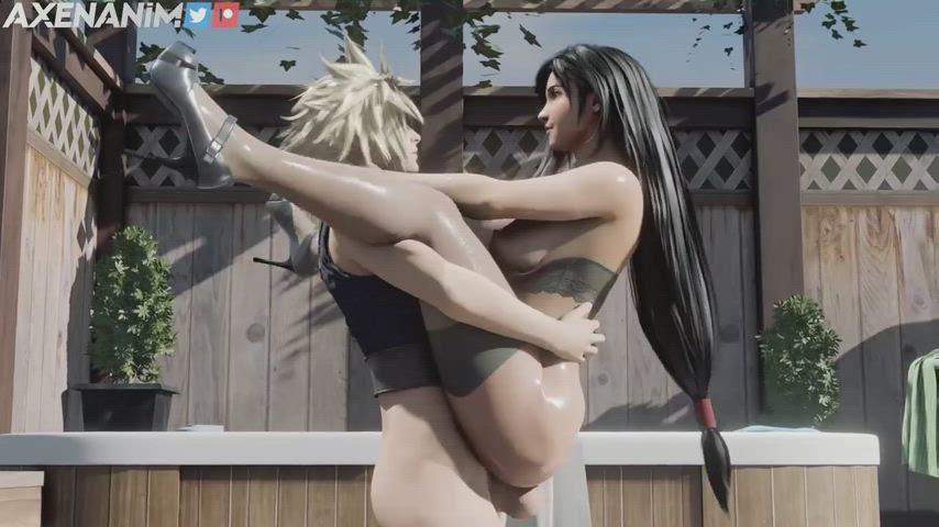 Cloud having fun with Tifa (axen)