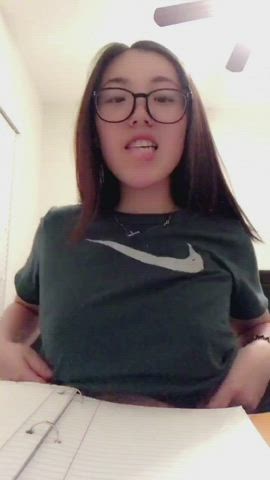 Busty asian college cutie!