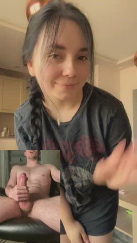 big tits jerk off natural tits teen gif