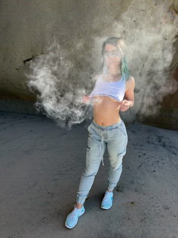 Beach Flashing MILF Mary Jane Mom Outdoor Smoking Wife gif