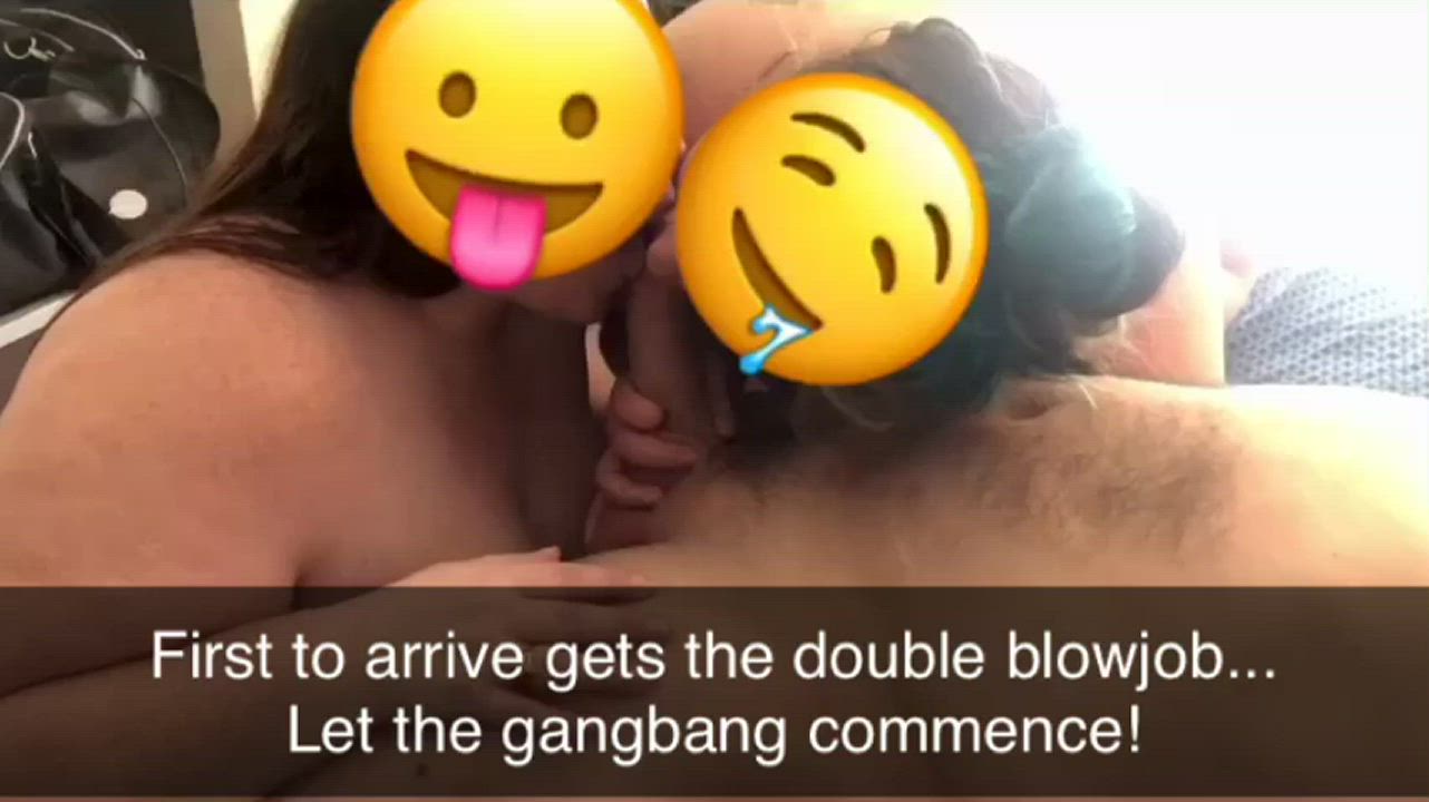 C &amp; N sharing a cock while G films and brings in more guys: