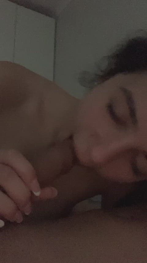 blowjob latina close up selfie foreskin gif