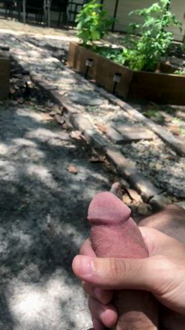 Relaxing garden piss