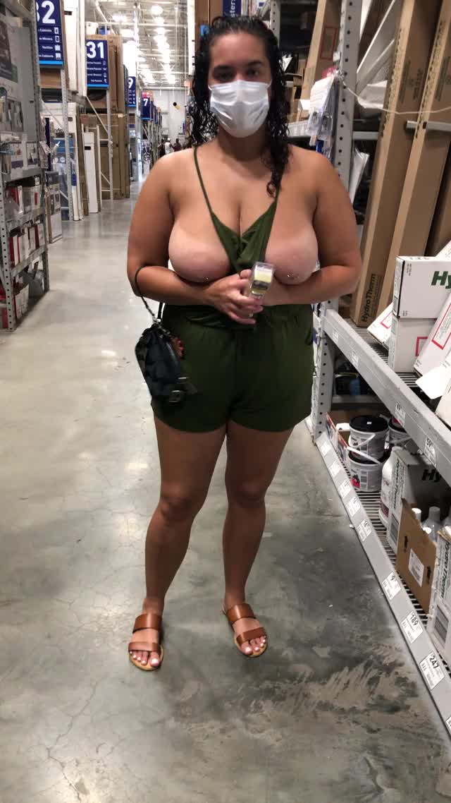 A little nipple rub in the hardware store