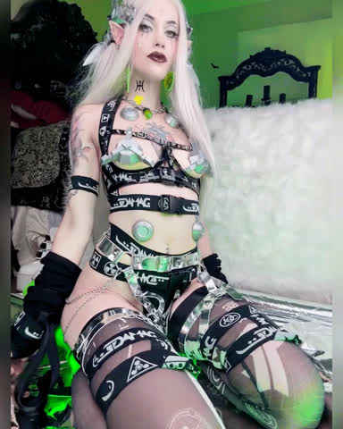 cyberpunk elf girl at your service