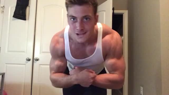 =CALEB SKY= Biceps tease flex!