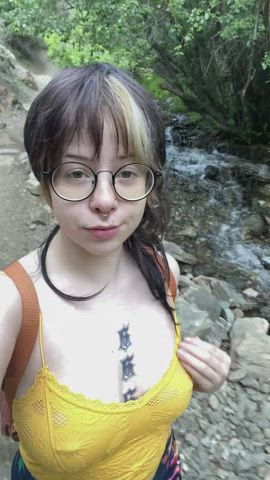 Finished off a lovely hike by flashing 4 random men