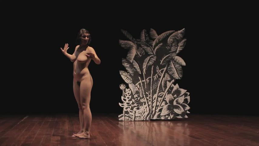 Art Dancing Hairy Pussy Latina Natural Tits Nude gif
