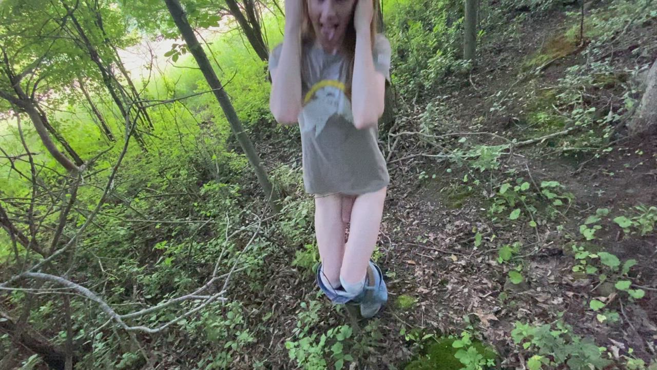 Cut Cock Cute Exhibitionist Femboy Outdoor Sissy gif