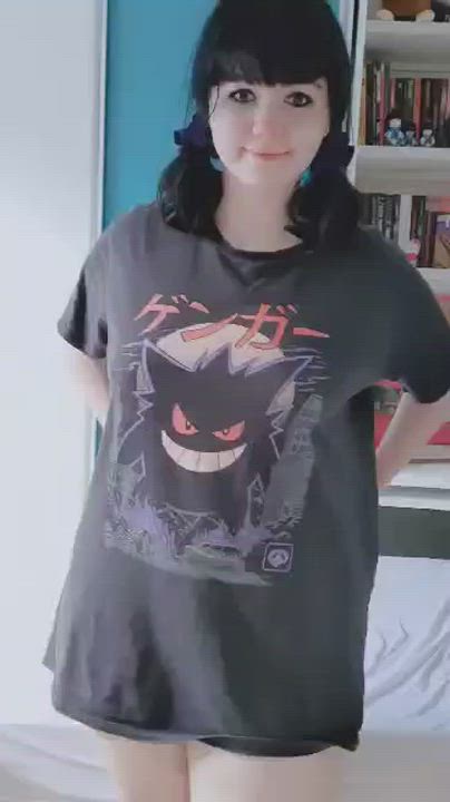 Gengar shirt and Kitty panties