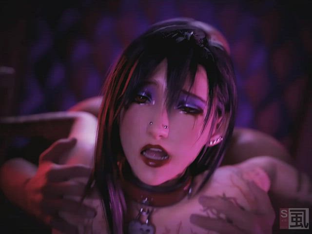 3d bdsm hentai lipstick pierced piercing slave tattoo tifa lockhart gif