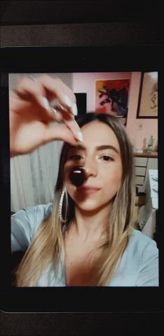 brazilian celebrity cumshot ejaculation food fetish jerk off tribute gif
