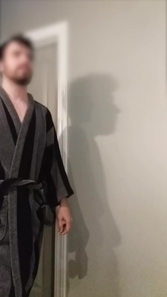 Bathrobe malfunction (with slo-mo)