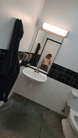bathroom ftm tits gif