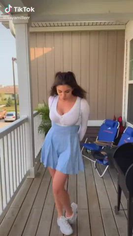 brunette dancing tiktok gif