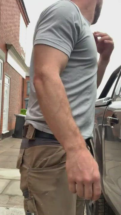 Outdoor Solo Uncut Voyeur gif