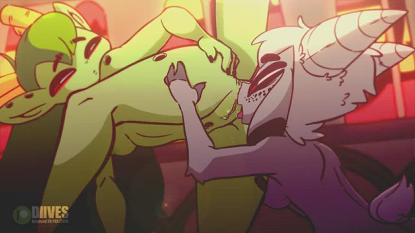 Animation Anime Cartoon Cute Hentai Lesbians Monster Girl Pussy Licking gif