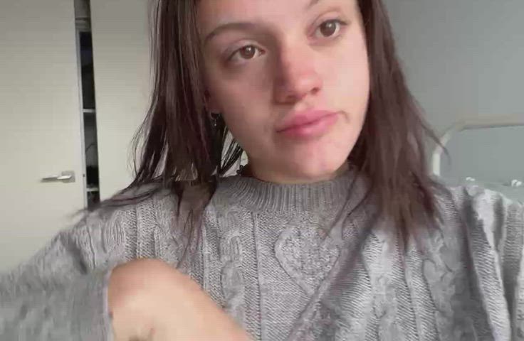19 Years Old Boobs Brunette Petite gif
