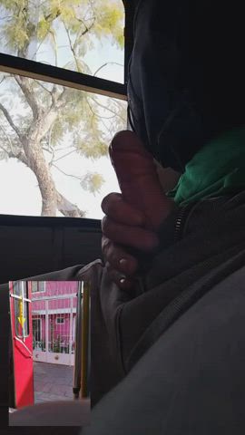 Bus stop and masturbating my self