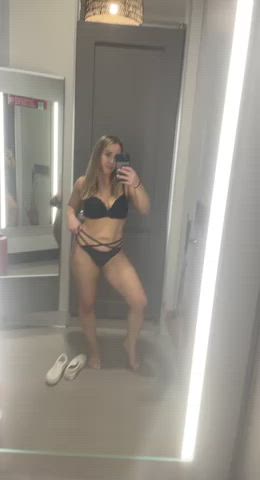 Thong Bra Changing Room Public Panties gif