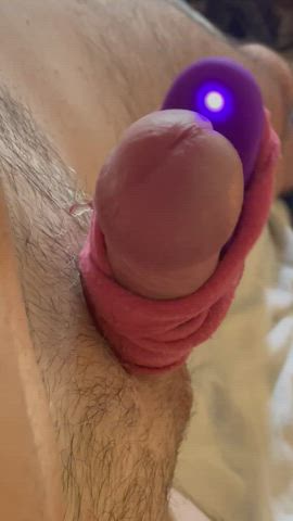 Wife left for work. Her vibrator had its way with my cock.