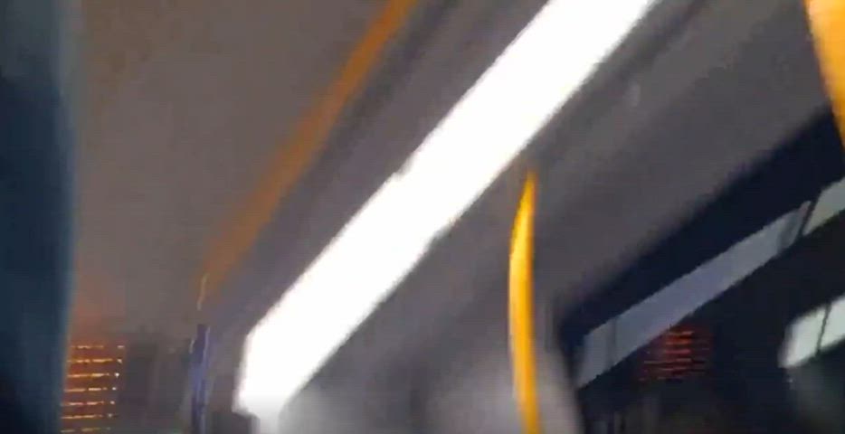 Flashed teen girls in metro