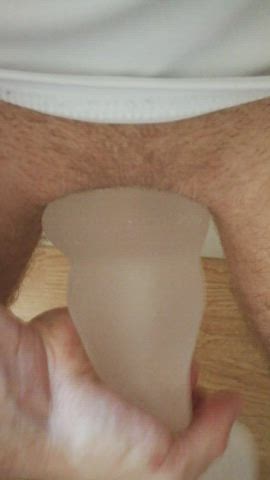 My new toy feels so tight on my cock