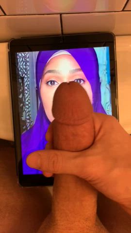 cumshot hijab tribute gif