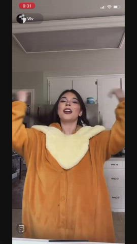 tiktok nipslip big tits tits nipples nipple nipple piercing accidental gif