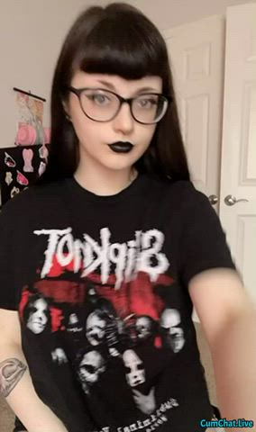 Alt Amateur Emo Glasses Goth Nerd OnlyFans Teen Tits gif