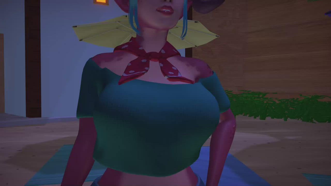 3d big tits clothed lips gif