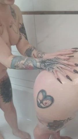 big ass nails shower spanking tattoo twerking gif