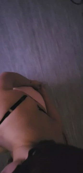 Blindfolded Blowjob Blue Eyes gif