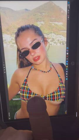 bikini celebrity cumshot facial tiktok tribute gif