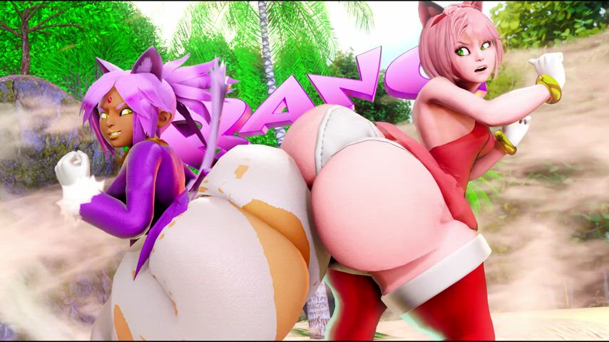 Amy Rose Booty Bouncing gif