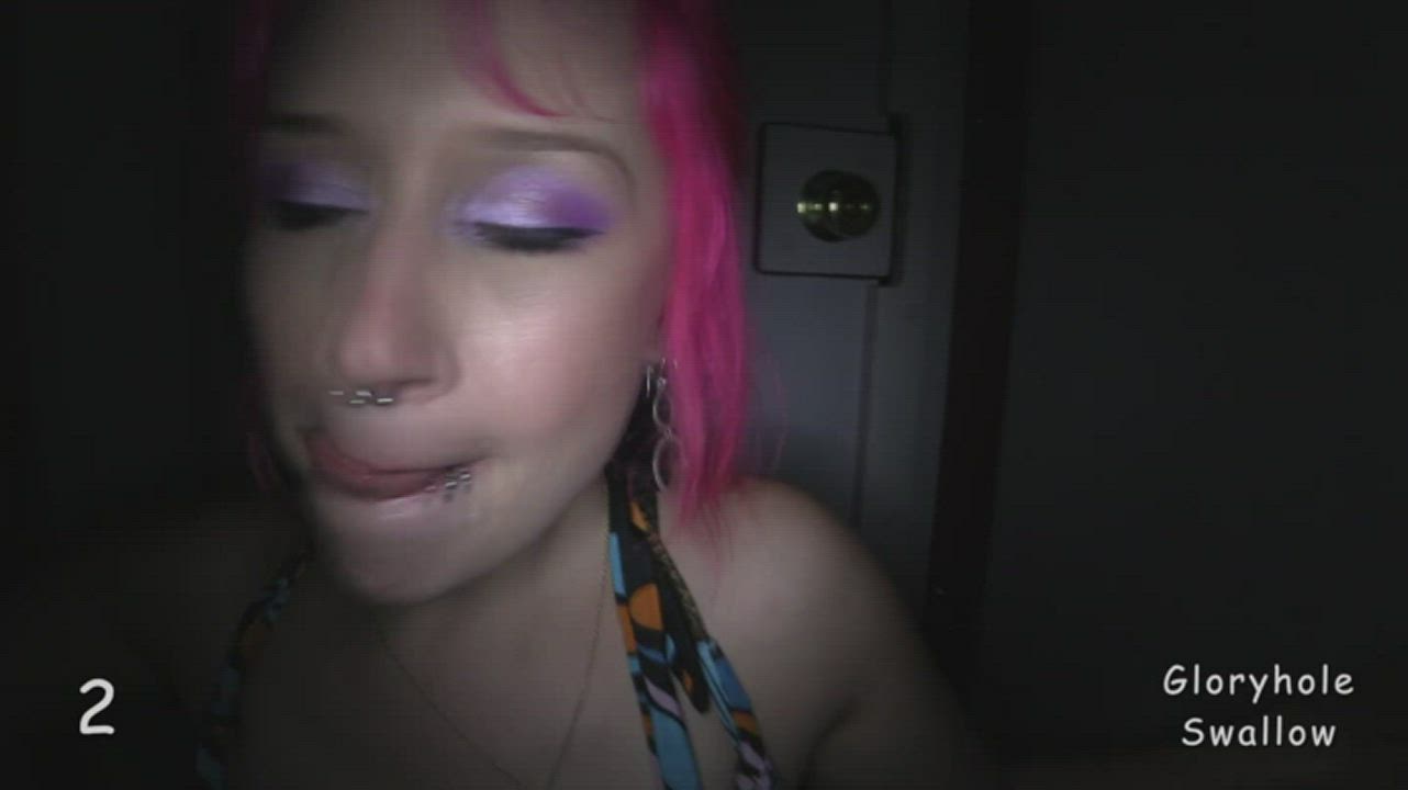 Amateur Blowjob Cum Glory Hole Swallowing gif