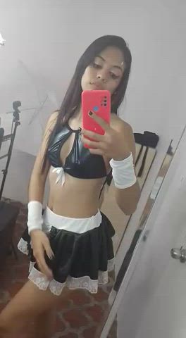 big ass camsoda cosplay costume latina maid small tits tanned gif