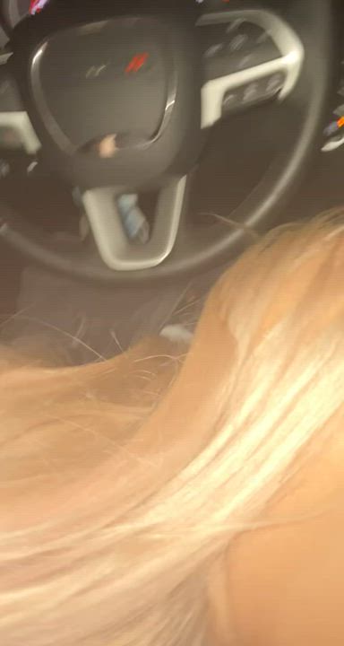 Blonde Blowjob Car gif
