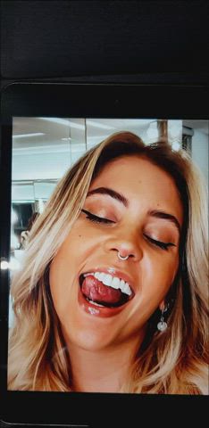 blonde brazilian celebrity cockslap cumshot ejaculation jerk off tribute gif