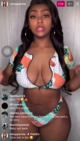 Bra fails her on IG live.