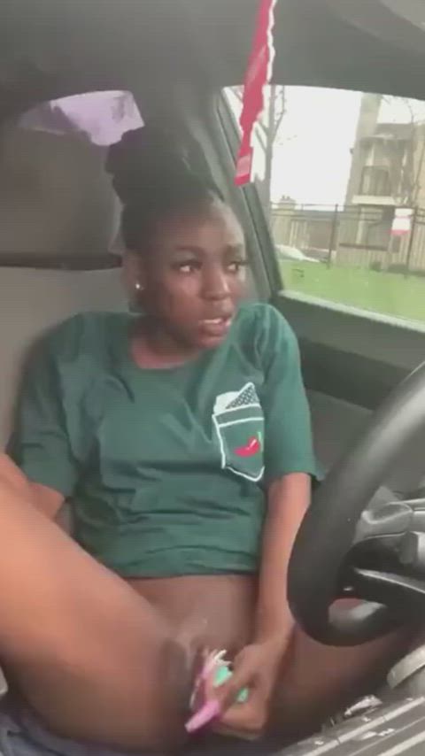 car caught ebony masturbating outdoor public pussy solo teen toy gif