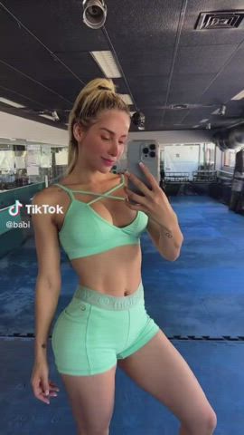 blonde body boobs brazilian celebrity goddess gym leggings tease tiktok gif