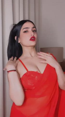 big tits cleavage dancing saree gif