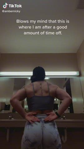 bathroom bodybuilder fitness muscles muscular girl tiktok gif