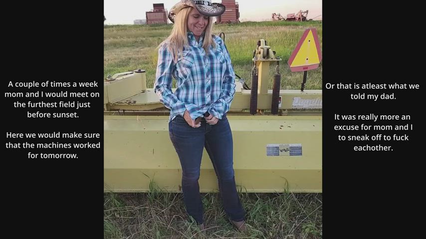 caption cowgirl family milf mom outdoor son taboo gif