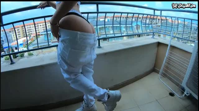 Public Teasing on Balcony Ends with Super Tight Pain ANAL