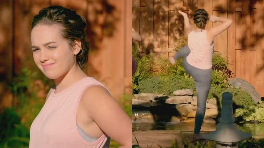 Big Ass Blue Eyes Booty Brunette Curvy Cute Pawg White Girl Yoga Pants gif