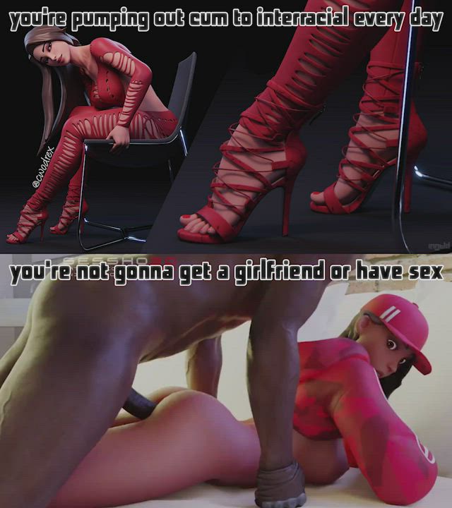 3D Animation BBC Caption Interracial Split Screen Porn gif